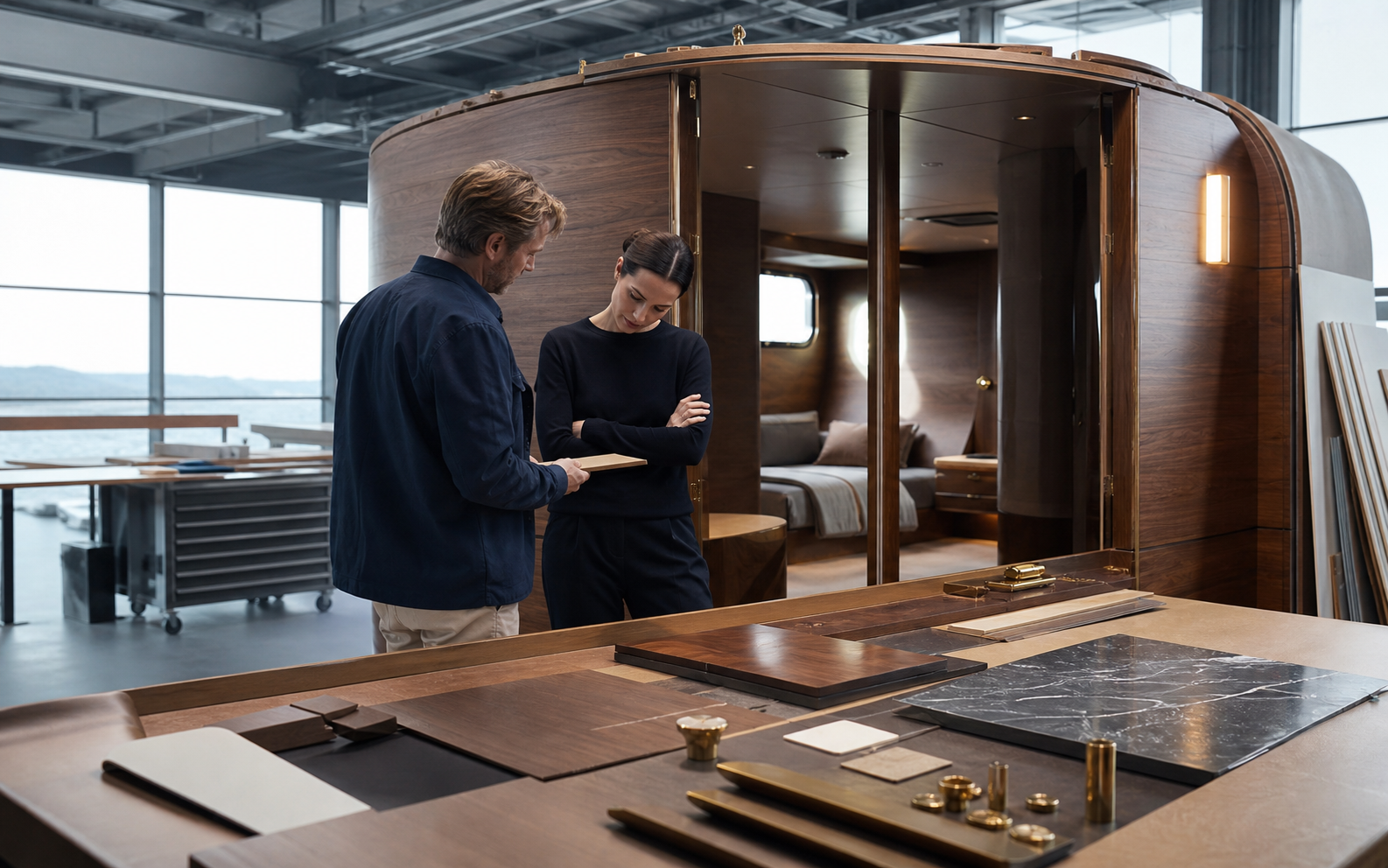 People planning a bespoke project around real materials