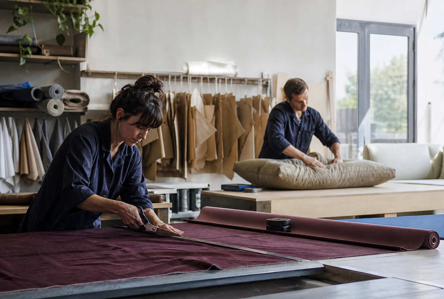 People planning a bespoke project around real materials